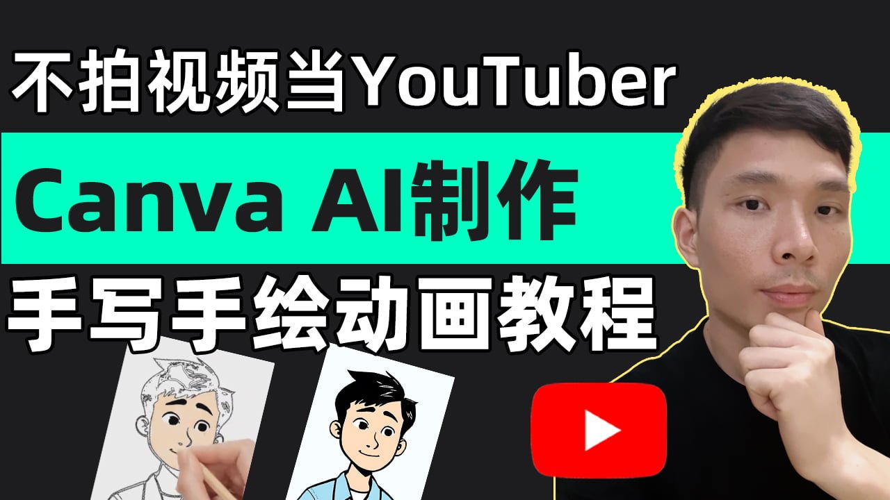 Canva AI创建白板动画YouTube频道：AI生成手写动画视频教程