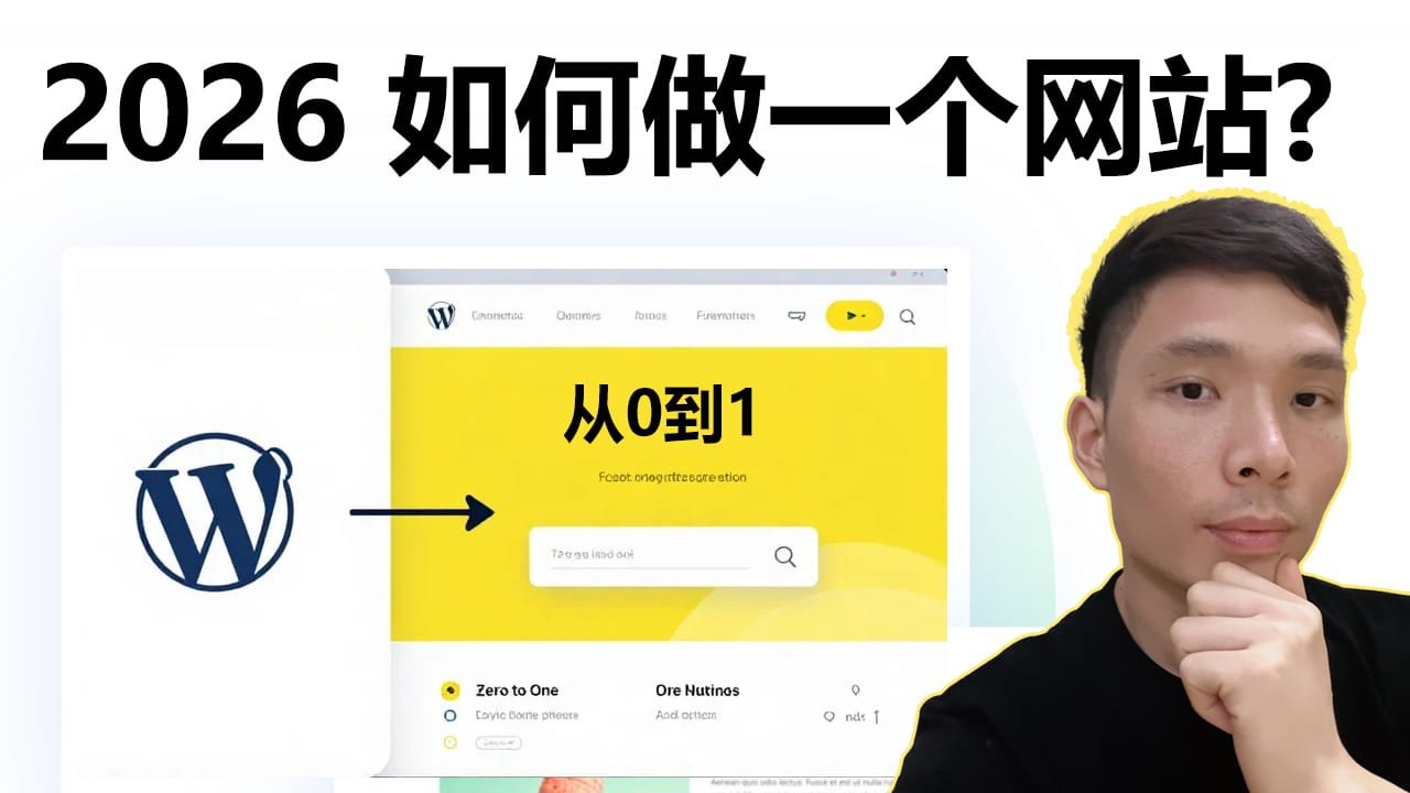 2026 如何做一个网站？WordPress 新手入门教程 2026