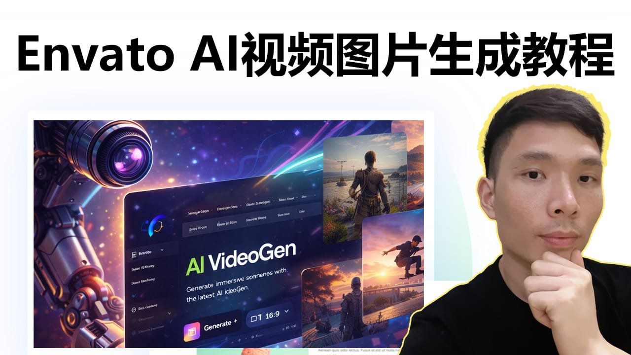 做自媒体必备工具：Envato Elements AI视频与图片生成教程