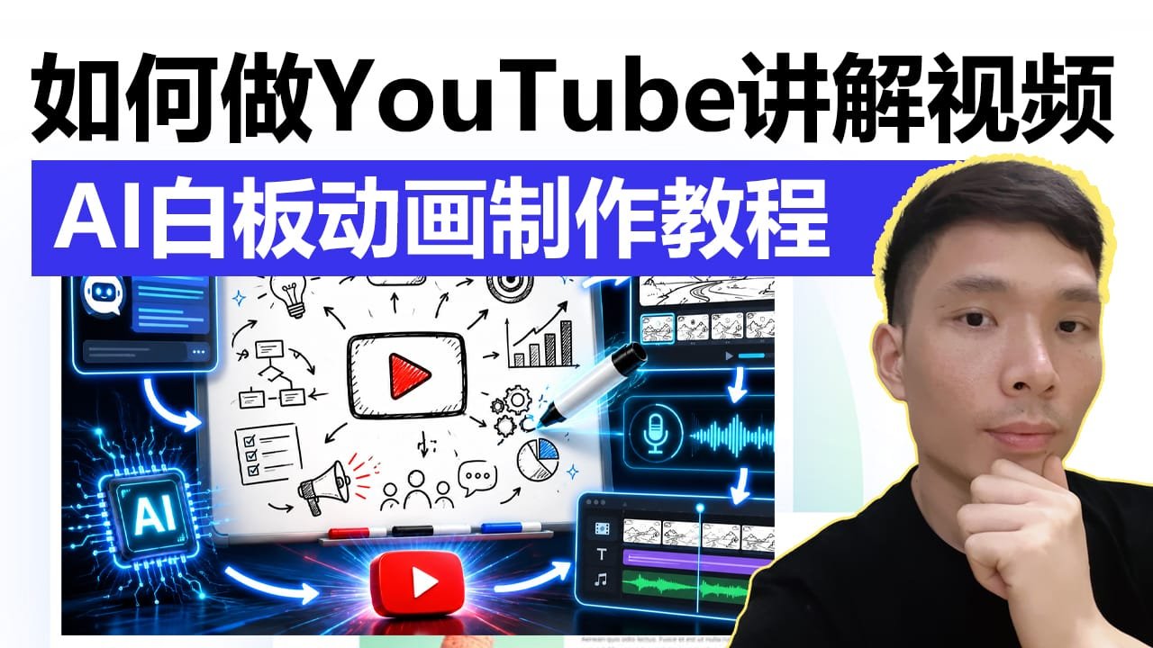 新手也能做YouTube讲解频道：AI白板动画视频制作完整教程