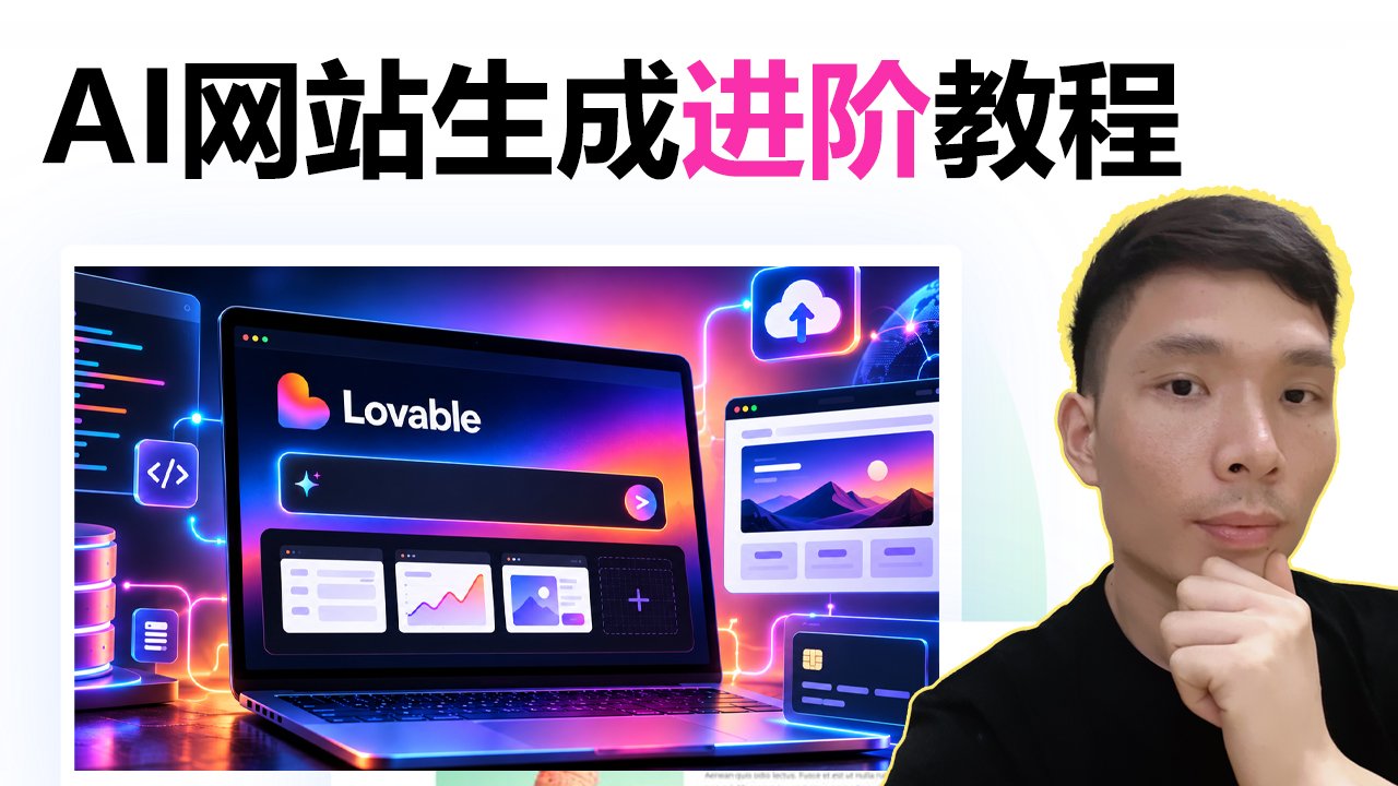 Lovable AI建站进阶教程：从0做一个真正能上线的网站，前端、后端、数据库、支付完整流程